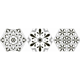 Oset Deco Versalles HEX Black 20x24 mix