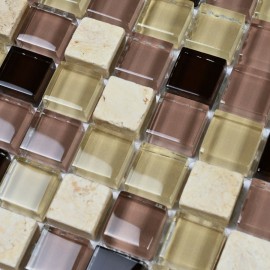 Мозаика Glass Stone-12 (стекло+камень) 15*15 300*300