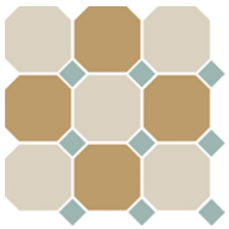4416+03 OCT13-B White 16 Yellow 03 OCTAGON/Turquoise 13 Dots (лист 30х30 9 штук+вставки)