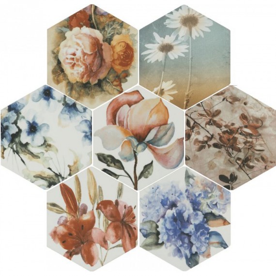 Керамогранит Toscana Flores Acuarelas mix 25,8x29