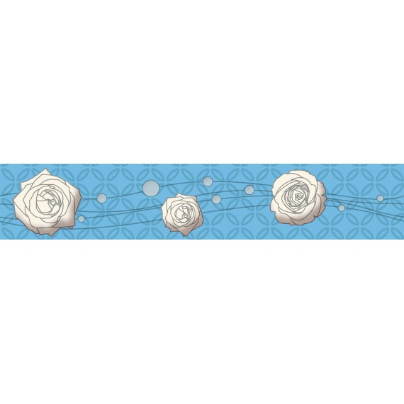 Керамическая плитка Бордюр Flora Azure 7.6x40