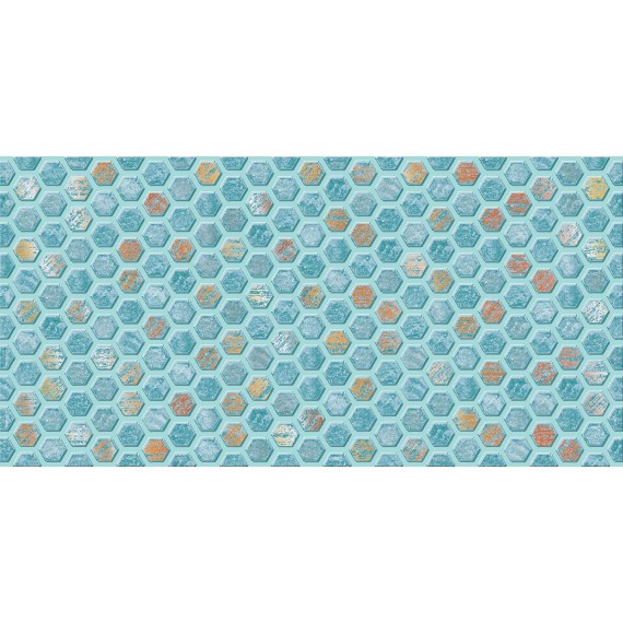 Керамическая плитка Декор Анкона D бирюзовая 30х60