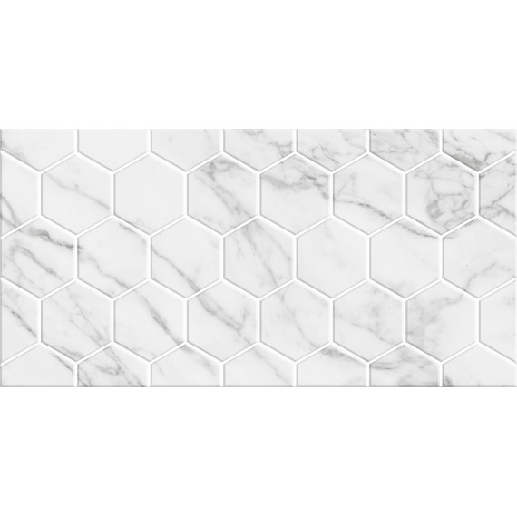 Керамическая плитка Декор Marble Гексо белый 30х60