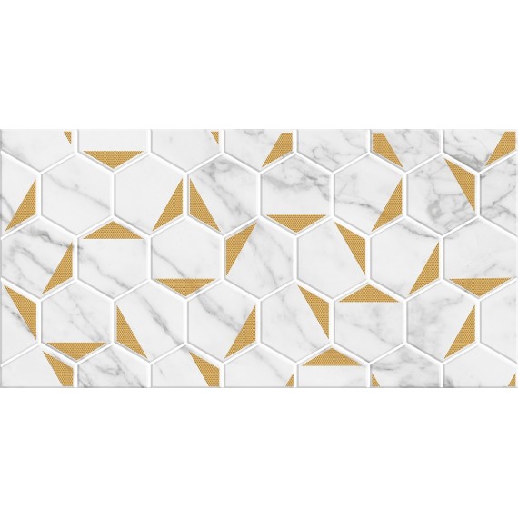 Керамическая плитка Декор Marble Gold белый 30х60