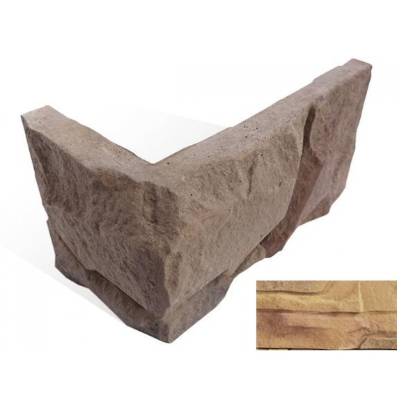 Декоративный камень  Искусственный камень 1-08-04 Чегет Угловой элемент 16x7.5x9