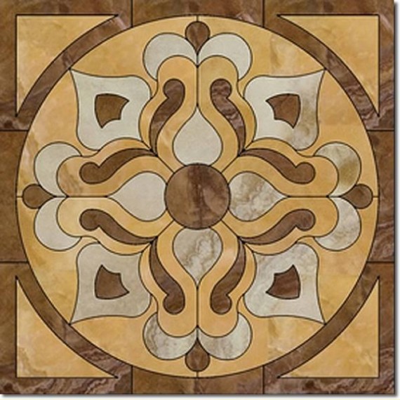 Керамическая плитка Керамогранит Панно ROSETON DUCALE BEIGE 116,8x116,8