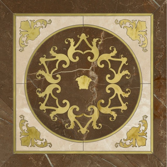 Керамогранит 0262782 Cassettone Marrone/Crema 78x78
