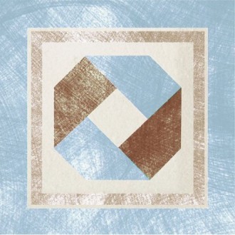Керамогранит 1036847 Via Emilia Inserto Festone CREMA-AZZURRO 10x10