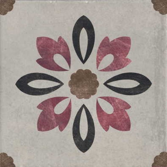 Керамогранит 1036852 Rivalta Inserto Fiore GRIGIO 10x10