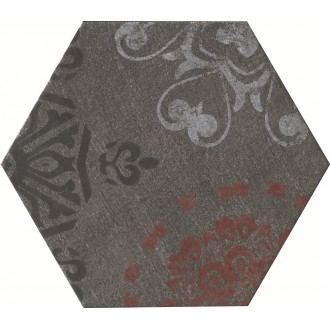 Керамогранит 1047684 DOCKLANDS INSERTO DOCKS BLACK HEXAGONE 24x27,7