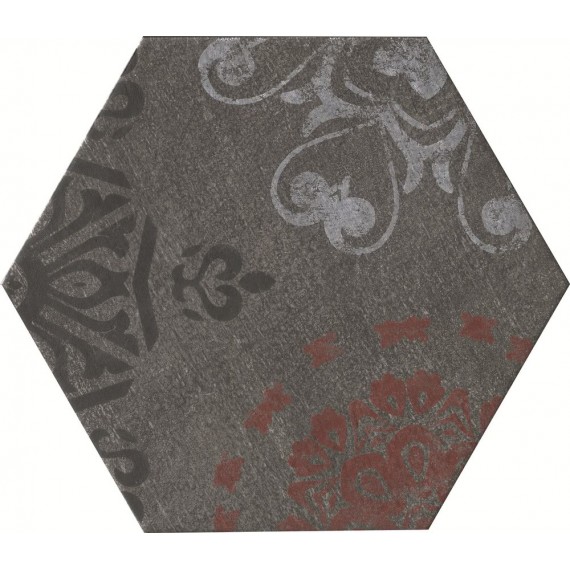 Керамогранит 1047684 DOCKLANDS INSERTO DOCKS BLACK HEXAGONE 24x27,7