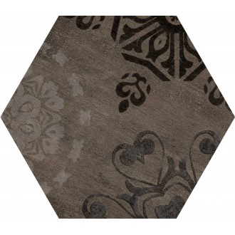 Керамогранит 1047685 DOCKLANDS INSERTO DOCKS BROWN HEXAGONE 24x27,7