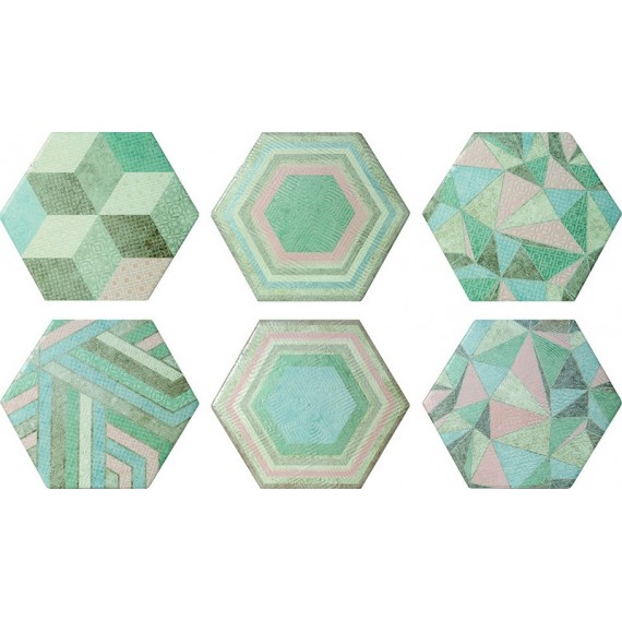Керамогранит 187462 Portland Hexagon Deco 21,5x25
