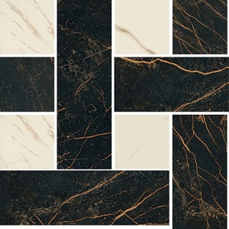 Керамогранит 240451 MARBLE MOSAICS CHESTERFIELD NERO-BIANCO 29,1x29,1