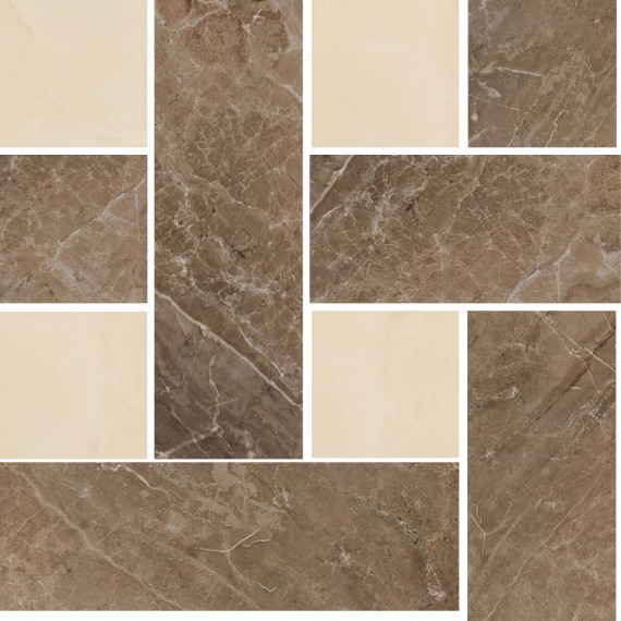 Керамогранит 240452 MARBLE MOSAICS CHESTERFIELD MARRONE/BEIGE 29,1x29,1