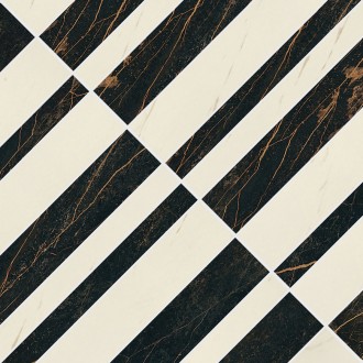 Керамогранит 240521 MARBLE MOSAICS OPTICAL NERO-BIANCO 58,5x58,5