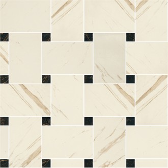 Керамогранит 240531 MARBLE MOSAICS INTRECCIO BIAN-NERO 29,1x29,1