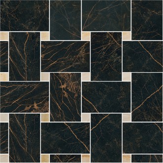 Керамогранит 240533 MARBLE MOSAICS INTRECCIO NERO-ORO 29,1x29,1