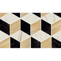 Керамогранит 240840 MOSAICS T3-3D NERO-ORO-BIANCO 17x29,1