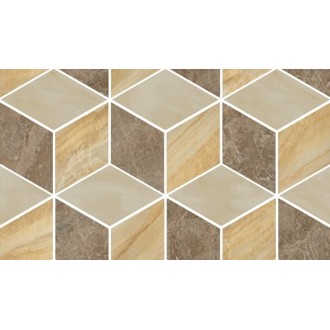 Керамогранит 240841 MOSAICS T3-3D MARRONE-ORO-BEIGE 17x29,1