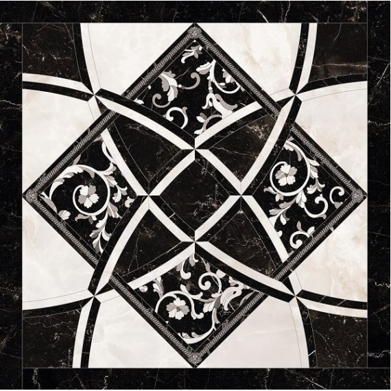 Керамогранит 262534 Intarsio Bianco/Nero 78x78