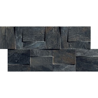 739373 Ardoise Modulo Muretto 3d Noir 30x30