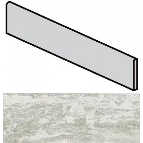 Керамогранит 748320 Travertino White Battiscopa Matte 4.6x60