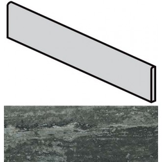 Керамогранит 748323 Travertino Black Battiscopa Glossy 4.6x60