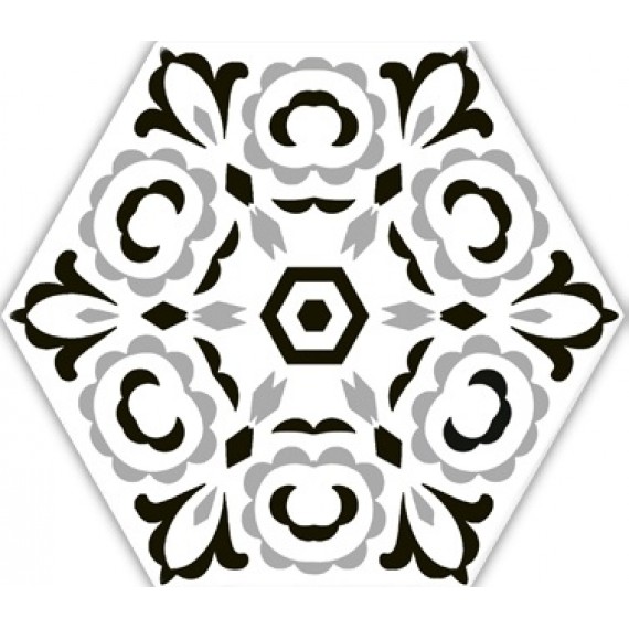 Oset Deco Versalles HEX Black 20x24 mix