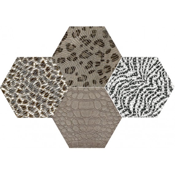 Керамогранит INSERTO ANIMALIER MIX4 HEXAGONE 24x27,7