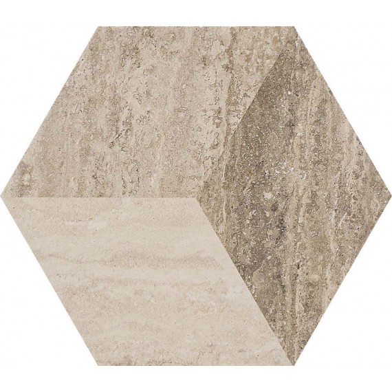 Керамогранит MMMQ Allmarble Travertino Decoro 21x18.2 