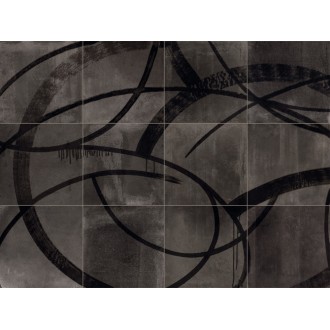 Керамогранит TOK018 DEC. TIRE composizione Tar 80х80