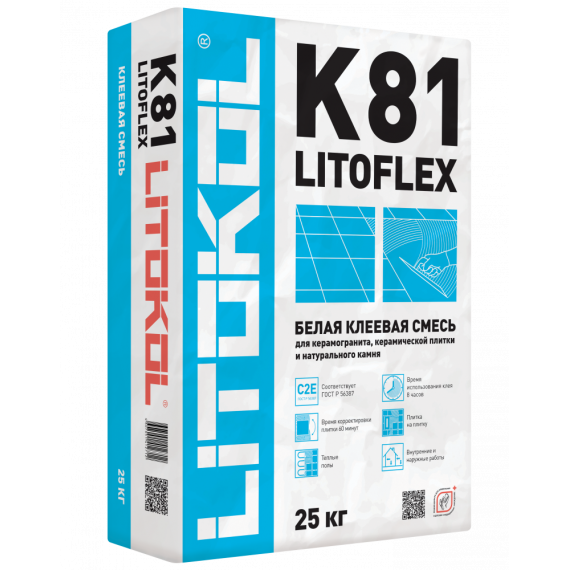 Клей-затирка Клей K81 LITOFLEX 25 кг