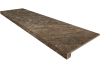 Комплект Ступень BR04 Bernini Dark Brown 33x120 неполированная с бортиком + Подступенок 14,5x120