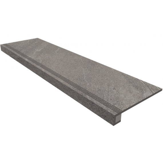 Керамогранит Комплект Ступень GB02 Gabbro 33x120 неполированная с бортиком + Подступенок 14.5x120