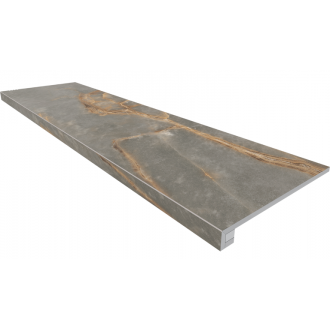 Комплект IN01 Intense Grey (Ступень 33x120 неполированный прямоугольный бортик без насечек + Подступенок 14,5x120)