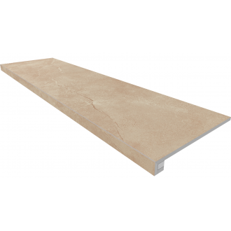 Комплект MM01 Magmas Beige (Ступень 33x120 неполированный прямоугольный бортик без насечек + Подступенок 14,5x120)