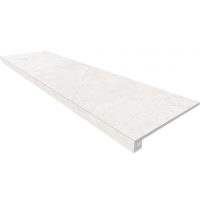 Комплект NL00 Nolana White (Ступень 33x120 неполированный прямоугольный бортик без насечек + Подступенок 14,5x120)