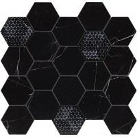 Мозаика 02613 MAJESTIC HEXAGON ROYAL NERO LEV 34x36