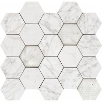 Мозаика 02615 MAJESTIC HEXAGON APUANIAN WHITE LEV 34x36
