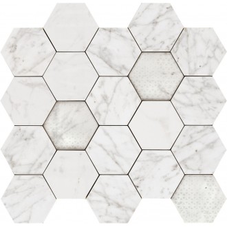 Мозаика 02615 MAJESTIC HEXAGON APUANIAN WHITE LEV 34x36