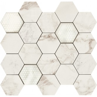 Мозаика 02617 MAJESTIC HEXAGON IMPERIAL PEARL LEV 34x36