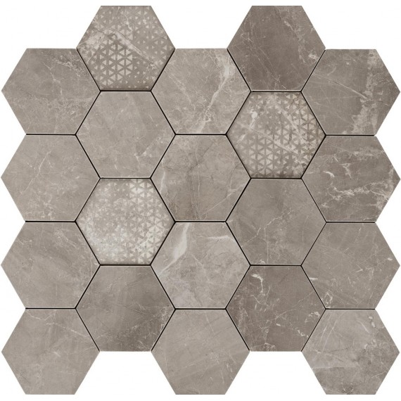 Мозаика 02618 MAJESTIC HEXAGON SUPREME GREY LEV 34x36