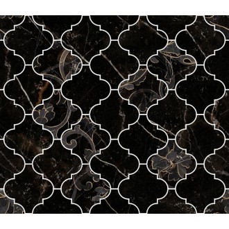 262622 MOSAICO ARABESCATO NERO AMASANTA 35x35