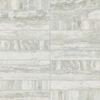 Мозаика 748312 Travertino White Mosaico Glossy 3x15 30x30