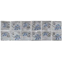 Мозаика B6009- Fascia Eb Grigio su rete 10x32.7