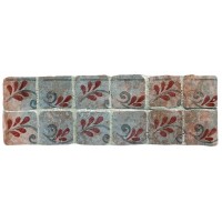 Мозаика B609F- Fascia Eb Indaco su rete 10x32.7