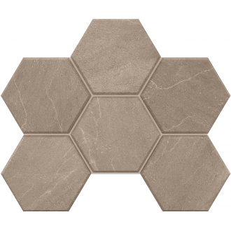 Мозаика GB02 Gabbro Hexagon неполированная 25x28.5