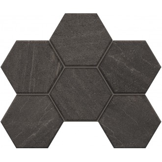 Мозаика GB03 Gabbro Hexagon неполированная 25x28.5