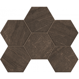 Мозаика GB04 Gabbro Hexagon неполированная 25x28.5